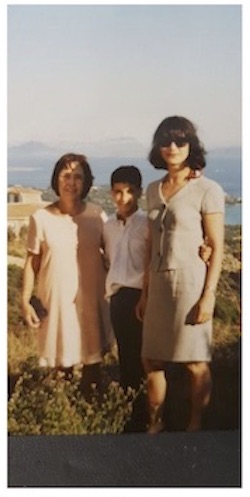 Young Elyes with his grandmother and mother
