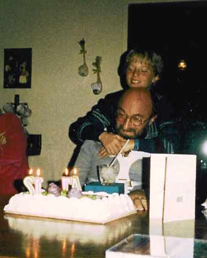 Brian Zalewski,with his Dad at his 12th birthday